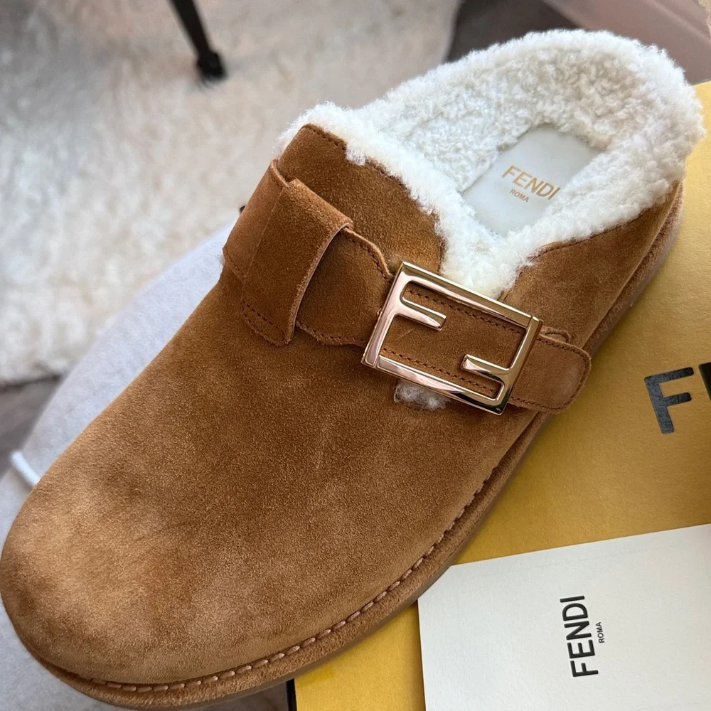 Fendi tan suede